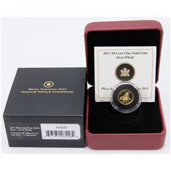 2011 CANADIAN FINE GOLD ORCA WHALE COIN WITH COA
