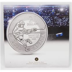 2013 CANADIAN FINE SILVER $20 HOCKEY COIN IN