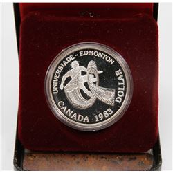 1983 CANADIAN PROOF SILVER DOLLAR IN DISPLAY
