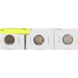 1918,1919,1920 CANADIAN SILVER 5 CENT COIN
