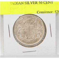 1942 CANADIAN SILVER 50 CENT PIECE