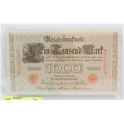 GERMAN 1000 MARK 1910 UNCIRCULATED BANK NOTE.