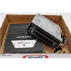 KENWOOD KDC-1028 CD PLAYER W/ ALPINE AMP (ELECTRON