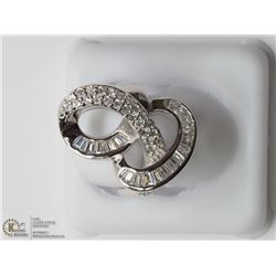 7) SILVER CUBIC ZIRCONIA RING SIZE 6.25
