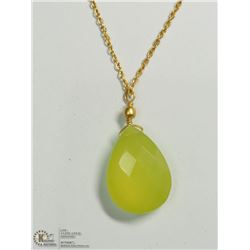 8) GOLD TONE GEMSTONE NECKLACE