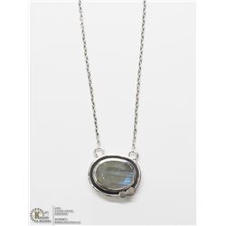 11) SILVER LABRADORITE NECKLACE