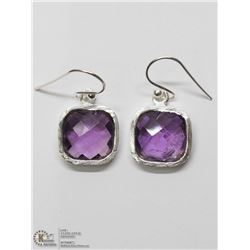 13) SILVER AMETHYST EARRINGS