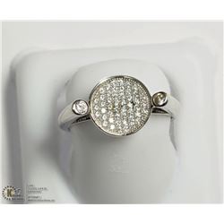 14) SILVER GEMSTONE RING SIZE 8