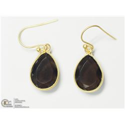 19) SILVER SMOKEY QUARTZ EARRINGS