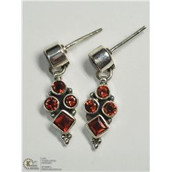 21) SILVER GEMSTONE EARRINGS