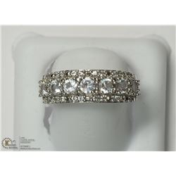 24) SILVER GEMSTONE RING SIZE 7.5