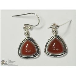 27) SILVER RED ONYX EARRINGS