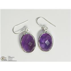 33) SILVER AMETHYST EARRINGS