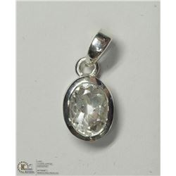38) SILVER GEMSTONE PENDANT