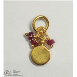 40) SILVER GEMSTONE PENDANT