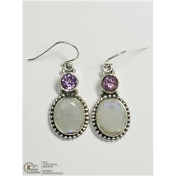42) SILVER MOONSTONE EARRINGS