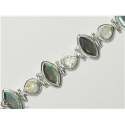 43) SILVER LABRADORITE BRACELET