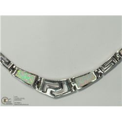 44) SILVER OPAL NECKLACE