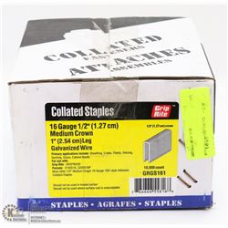 CASE OF COLLATED STAPLES 16 GAUGE MEDIUM CROWN