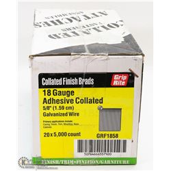 CASE OF COLLATED FINISH BRADS 18 GAUGE 5/8"