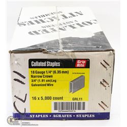 CASE OF COLLATED STAPLES 18 GAUGE NARROW CROWN