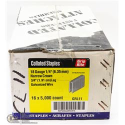 CASE OF COLLATED STAPLES 18 GAUGE NARROW CROWN
