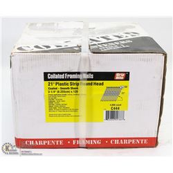 CASE OF COLLATED FRAMING NAILS 21 DEGREE SMOOTH