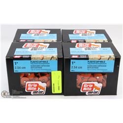 4 CASES OF 1" PLASTIC CAP NAILS