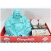 Image 1 : LOT WITH BLUE BUDDHA, PINK BUDDHA, MUSICAL SOAPBOX