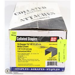 CASE OF COLLATED STAPLES 16 GAUGE 15/16" X 7/8"