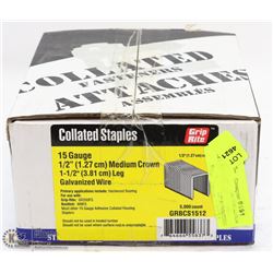 CASE OF COLLATED STAPLES 15 GAUGE 1/2" MEDIUM