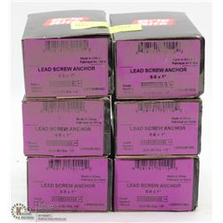 6 CASES OF LEAD SCREW ANCHORS 6-8 X 1"