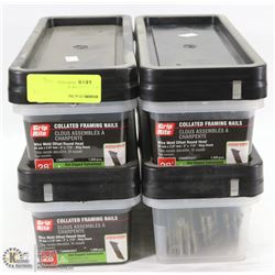 4 TUBS OF COLLATED FRAMING NAILS 2" X .113"