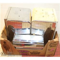 LOT OF 2 VINTAGE SILVER CHROME BREAD HOLDERS &