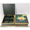 Image 1 : SET OF 2 WOODEN TEA BOXES.