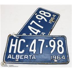 SET OF 1964 VINTAGE ALBERTA LICENSE PLATES