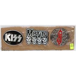 LOT OF 3 ROCK BAND THEME BELT BUCKLES