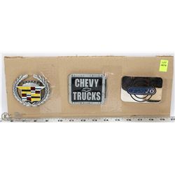 LOT OF 3 AUTOMOTIVE THEMED BELT BUCKLES