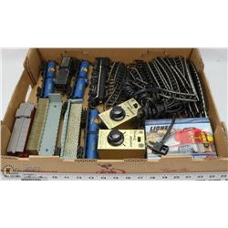 LARGE FLAT OF MODEL TRAINS, TRACKS, AND MORE!