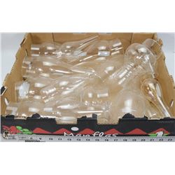 LARGE FLAT OF COAL OIL LAMP CHIMNEYS