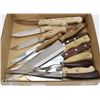 Image 1 : BOX FULL OF WOOD HANDLED KNIVES -