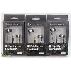LOT OF 3 HIGH FIDELITY EARBUDS