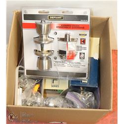 BOX ASST HARDWARE & DOOR HANDLES.