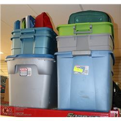 LOT OF 8 TOTES WITH LIDS