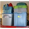Image 1 : LOT OF 8 TOTES WITH LIDS