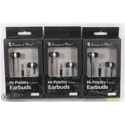 LOT OF 3 HIGH FIDELITY EARBUDS