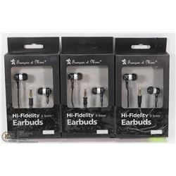 LOT OF 3 HIGH FIDELITY EARBUDS