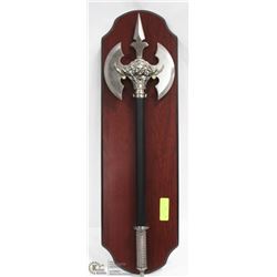 HEAVY MEDIEVAL FANTASY BATTLE AXE WITH TWO