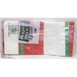 2 NEW GROMMET TOP CURTAINS ,RED & WHITE