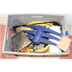 TOTE OF 3 NEW PICK AXE HEADS & MORE.